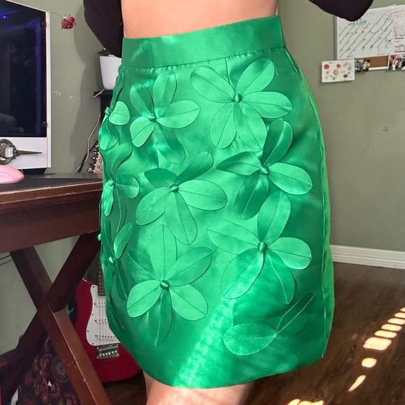Dresses & Skirts - Green floral skirt with shorts